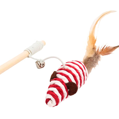 Sisal cat wand mouse